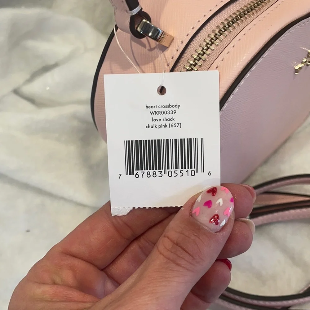 ❤️SALE💕Kate Spade Leather Heart Crossbody Love Shack. “Chalk pink” - Picture 9 of 9